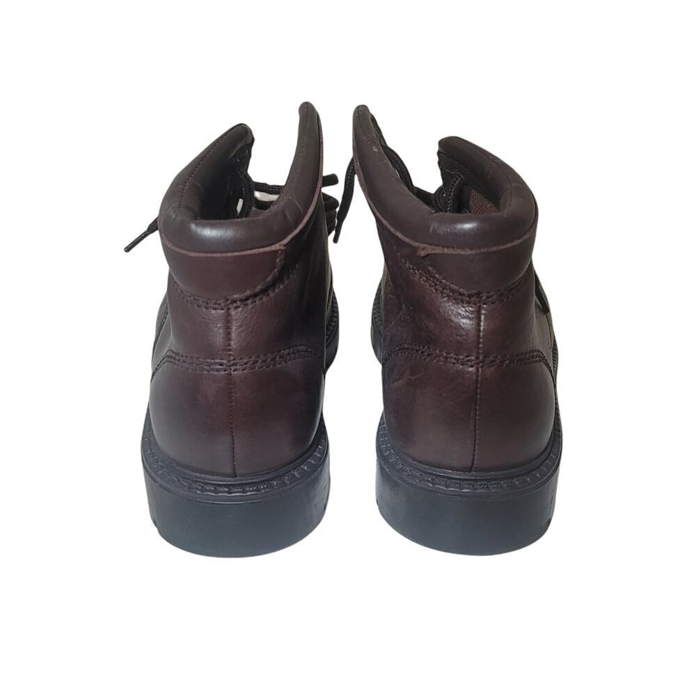 Dockers Leather Ankle Boots Size 7.5 Brown Leather Ankle High Lace Up - Picture 4 of 12